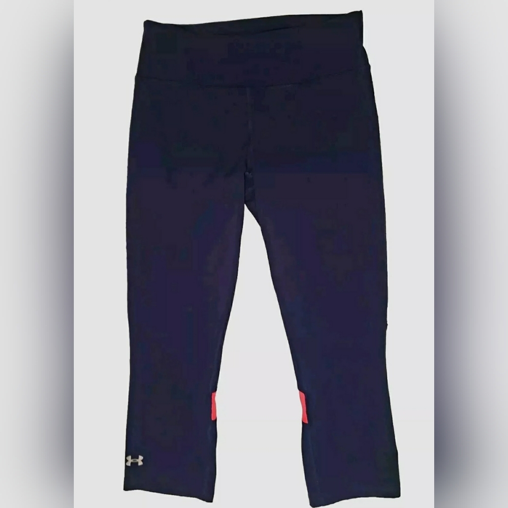 Womens Under Armour Heat Gear Capri Compression Leggings Size Small Navy